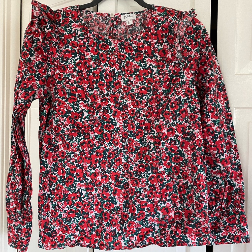 J. Crew Floral Long-Sleeve Top